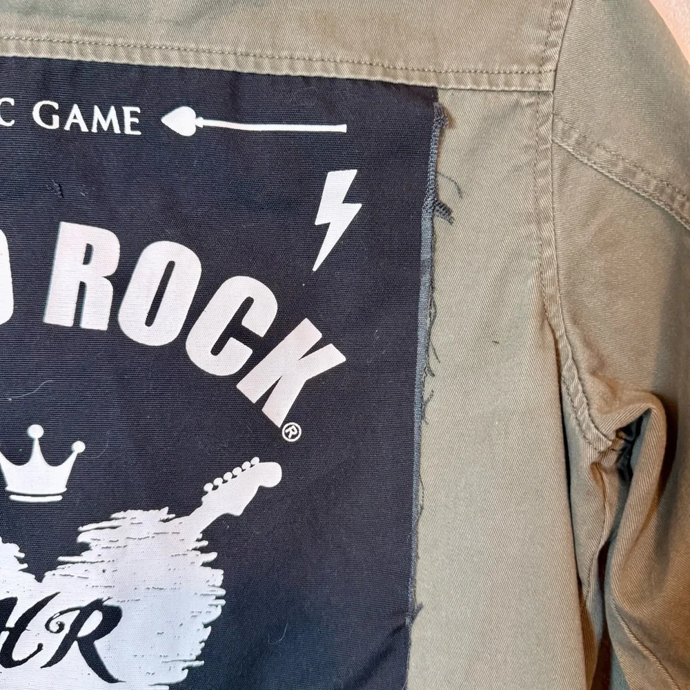 Hard Rock Laura Be Military Army Jacket With Patches Green Size Small
